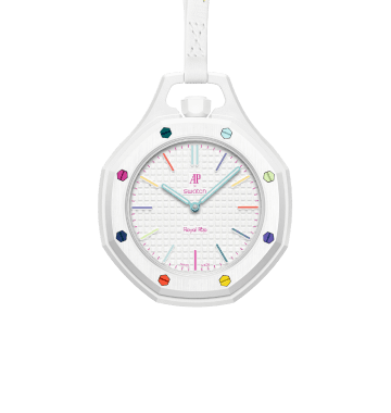 Royal Pop HUIT BLANC watch close-up studio view